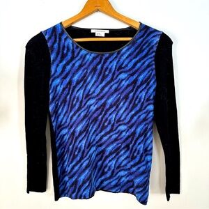 Gerard Darel Wool Blue Zebra Sweater Size Medium